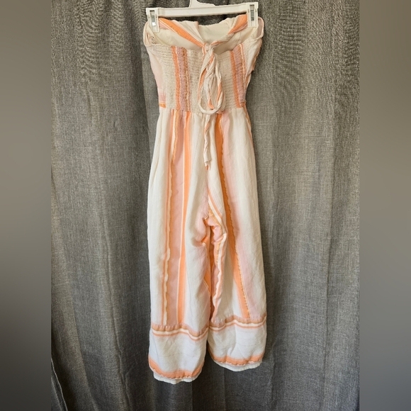 Amanda Uprichard Christie Striped Halter Jumpsuit Size Small Keyhole Front - Picture 5 of 9